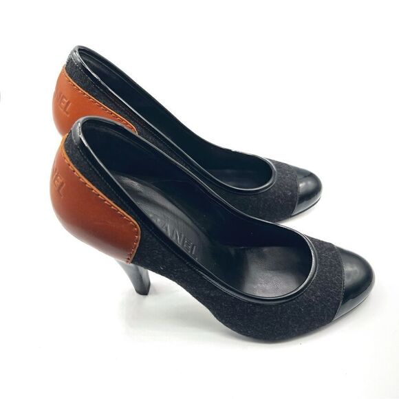 Chanel Vintage Wool Pumps Sz 39 - Picture 4 of 12